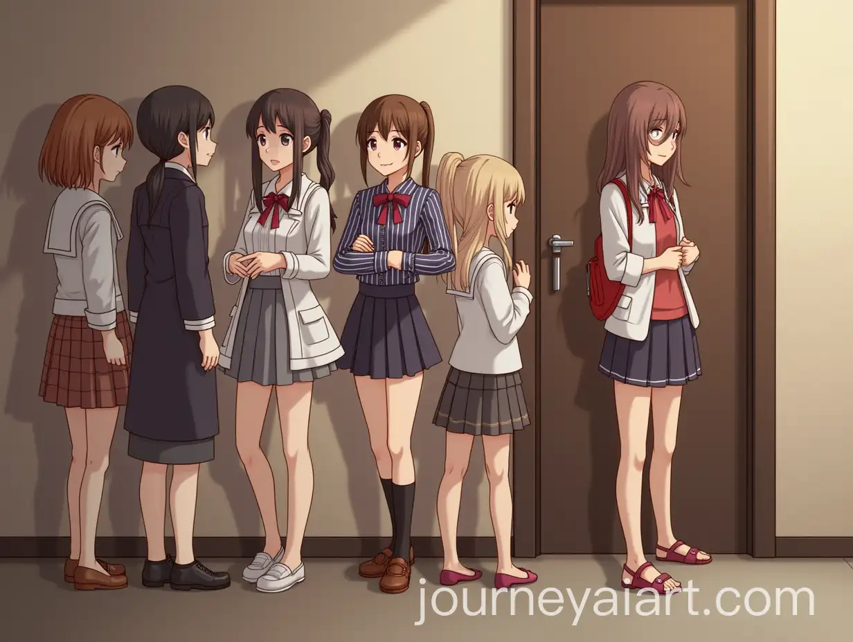 AI-Art-Prompt-ExpansionCute-Girls-Waiting-in-Front-of-a-Large-House-Door