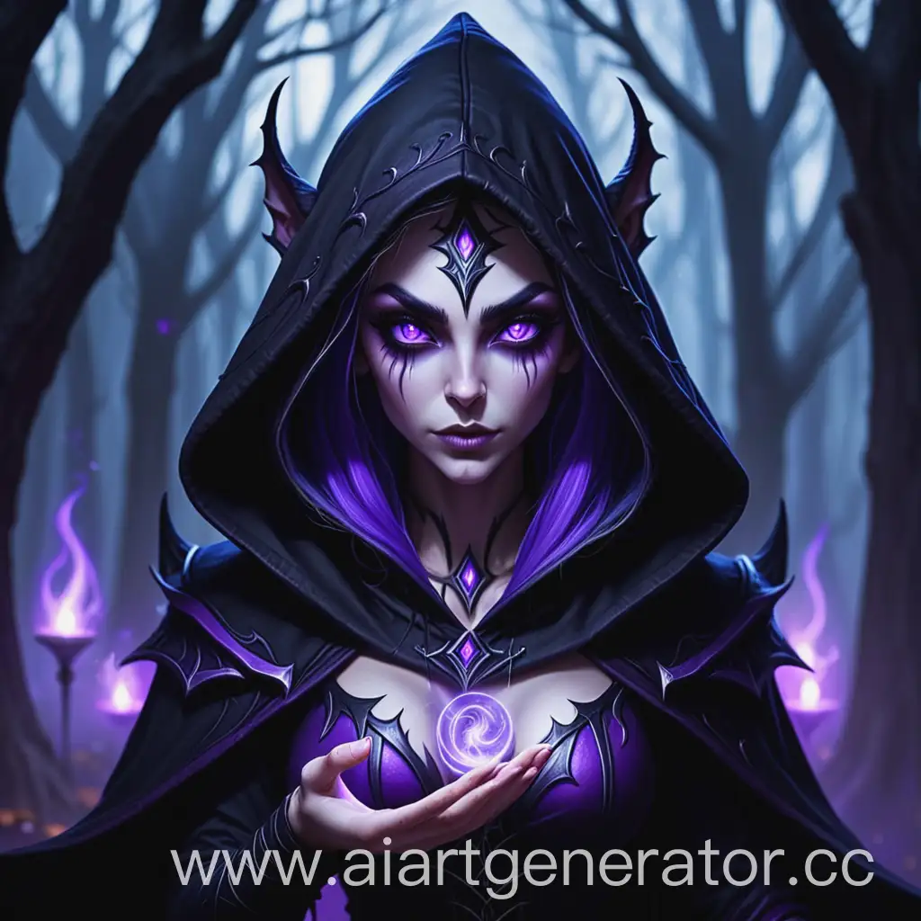 Confident-Night-Elf-Witch-Casting-Purple-Arcane-Magic