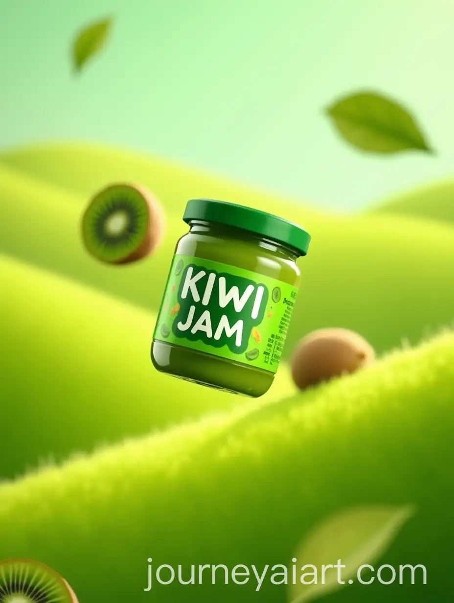 Kiwi-Jam-in-Vibrant-Pastoral-Setting-with-Fresh-Kiwi-Fruits