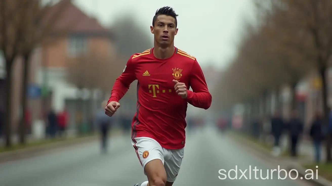 Ronaldo is runing but street