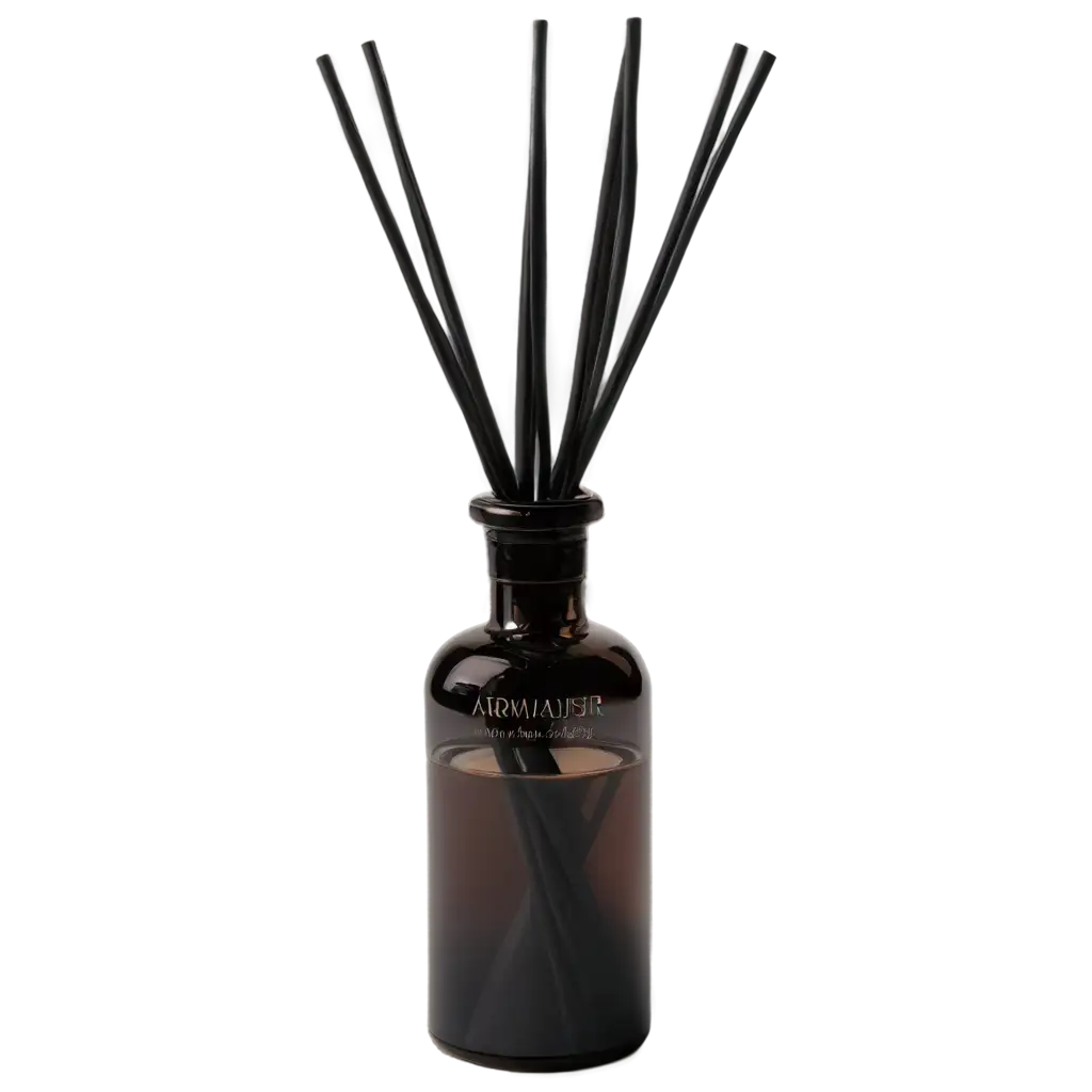 HighQuality-PNG-Image-of-Aromatherapy-Diffuser-with-Sticks-in-Dark-Glass-Bottle-for-Relaxation-and-Home-Decor