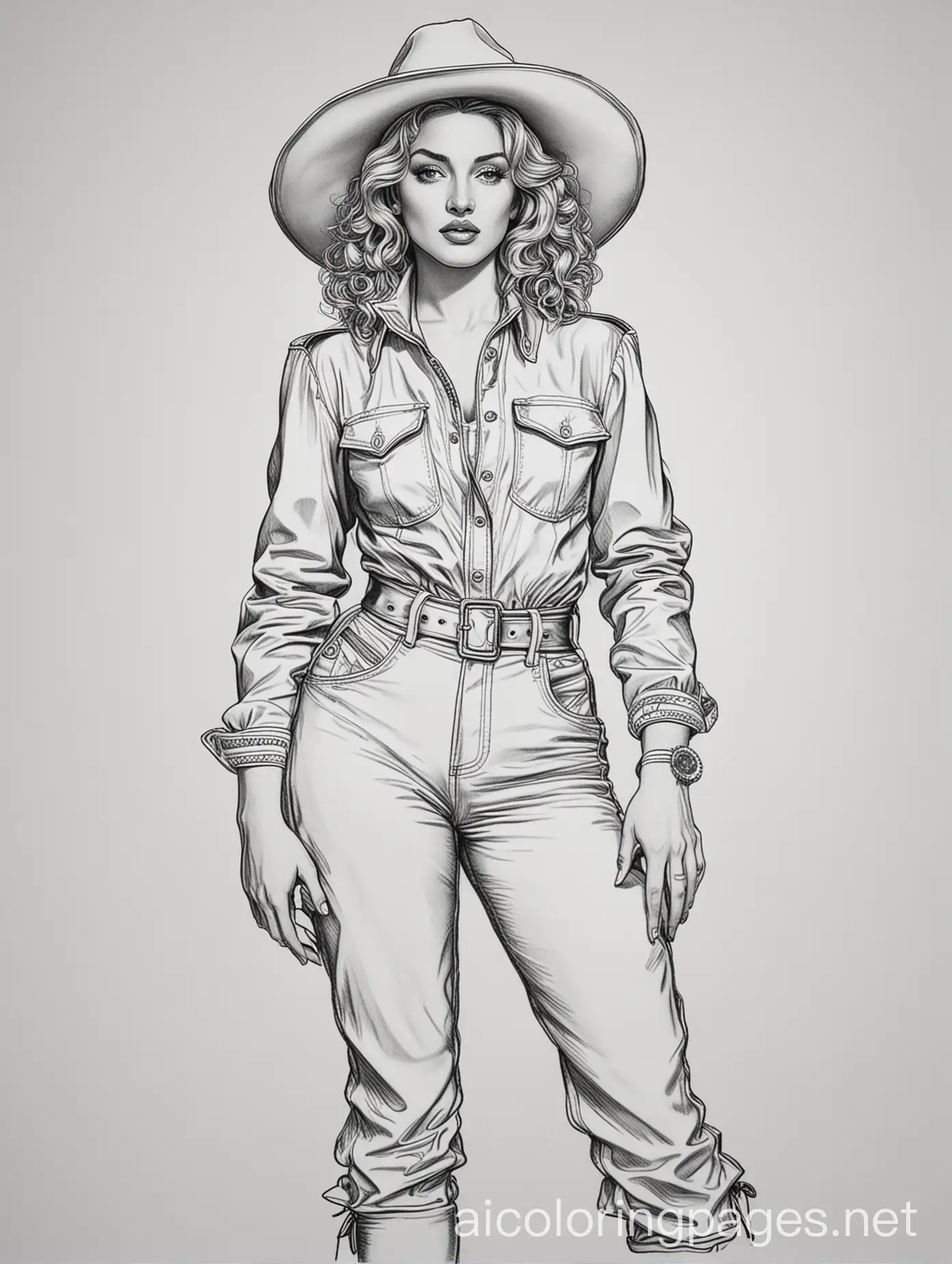 1980s-Madonna-Style-Fashion-Illustration-Coloring-Page