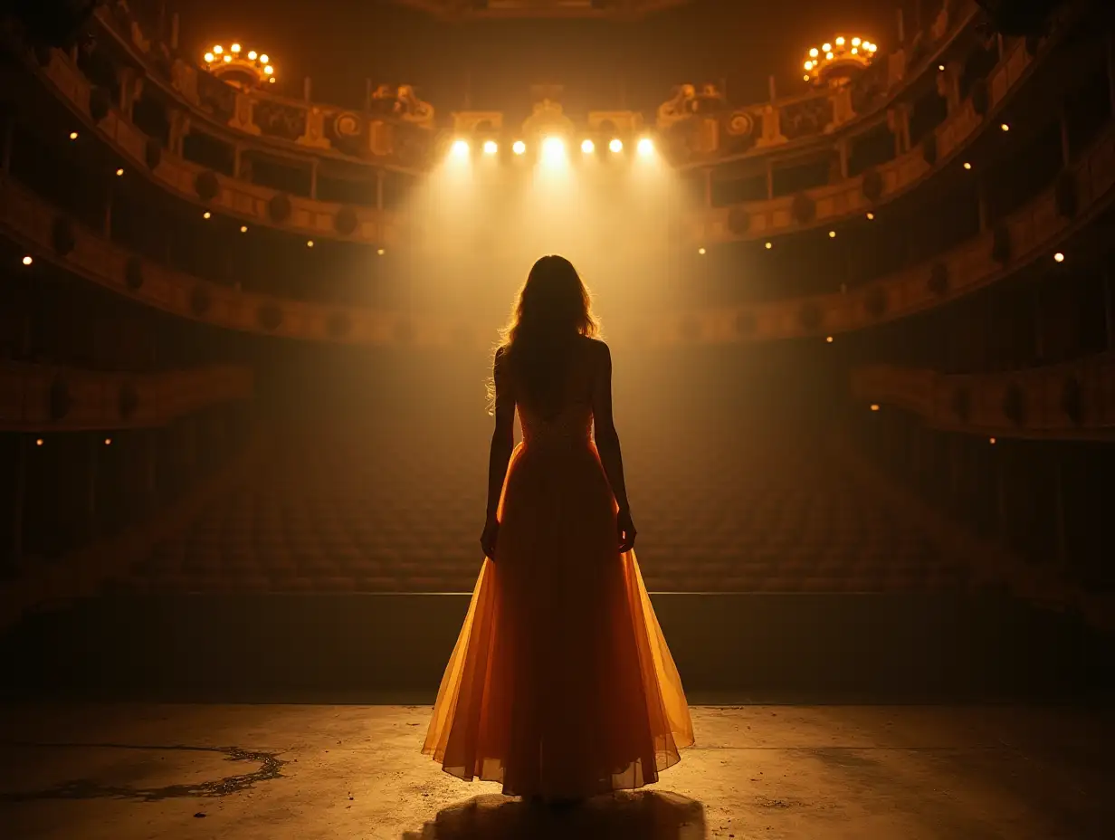 Woman-in-Golden-Dress-Revives-Abandoned-Pavilion-with-Musical-Voice