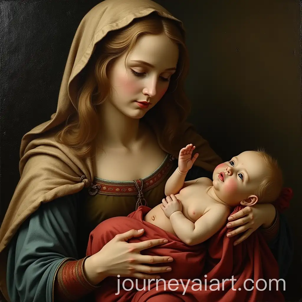 Mary-with-Newborn-Jesus-in-Middle-Ages-Art-Style