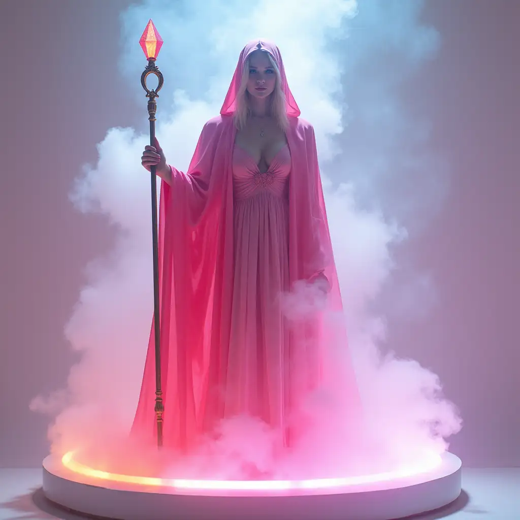 Venusian Priestess in a Colorful Ethereal Setting