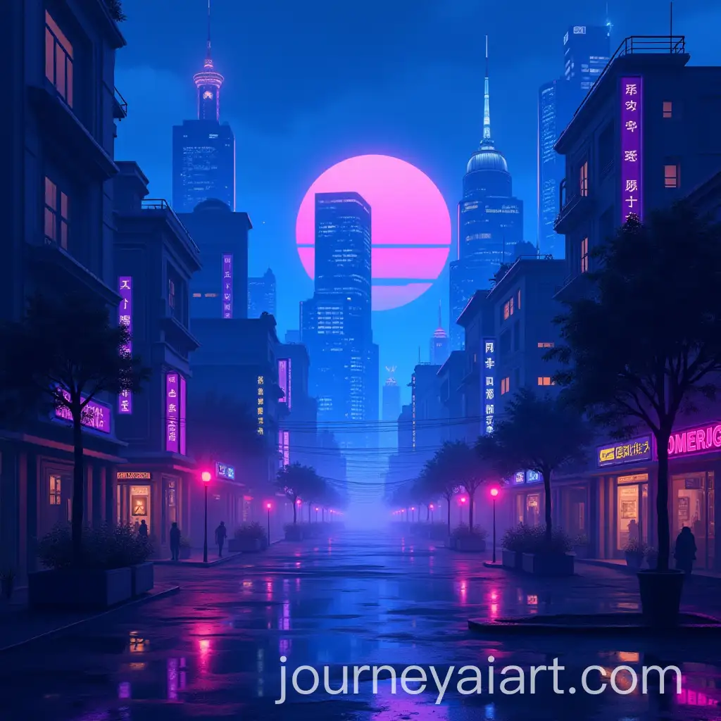 Futuristic-Cyberpunk-Cityscape-in-Blue-and-Purple