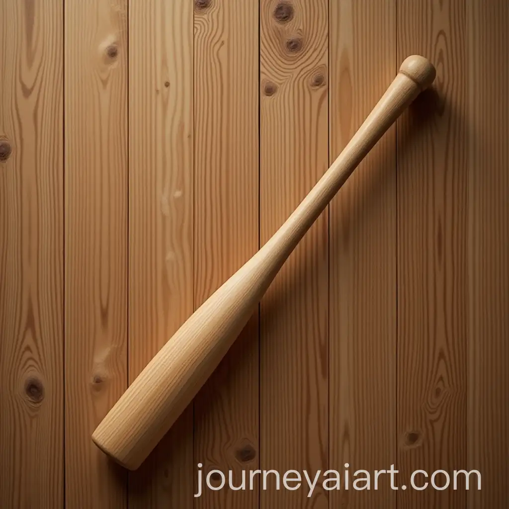 WoodenAI-Art-Prompt-Expansion-Stick-with-Bat-on-Rustic-Wooden-Background