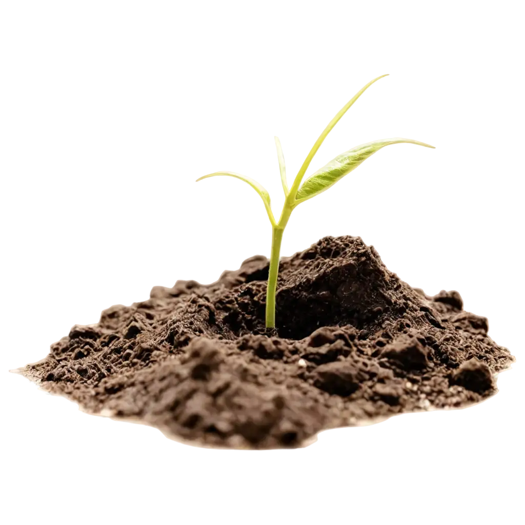 PNG-Image-of-a-Plant-Emerging-in-Arid-Terrain-Capturing-the-Birth-of-Life