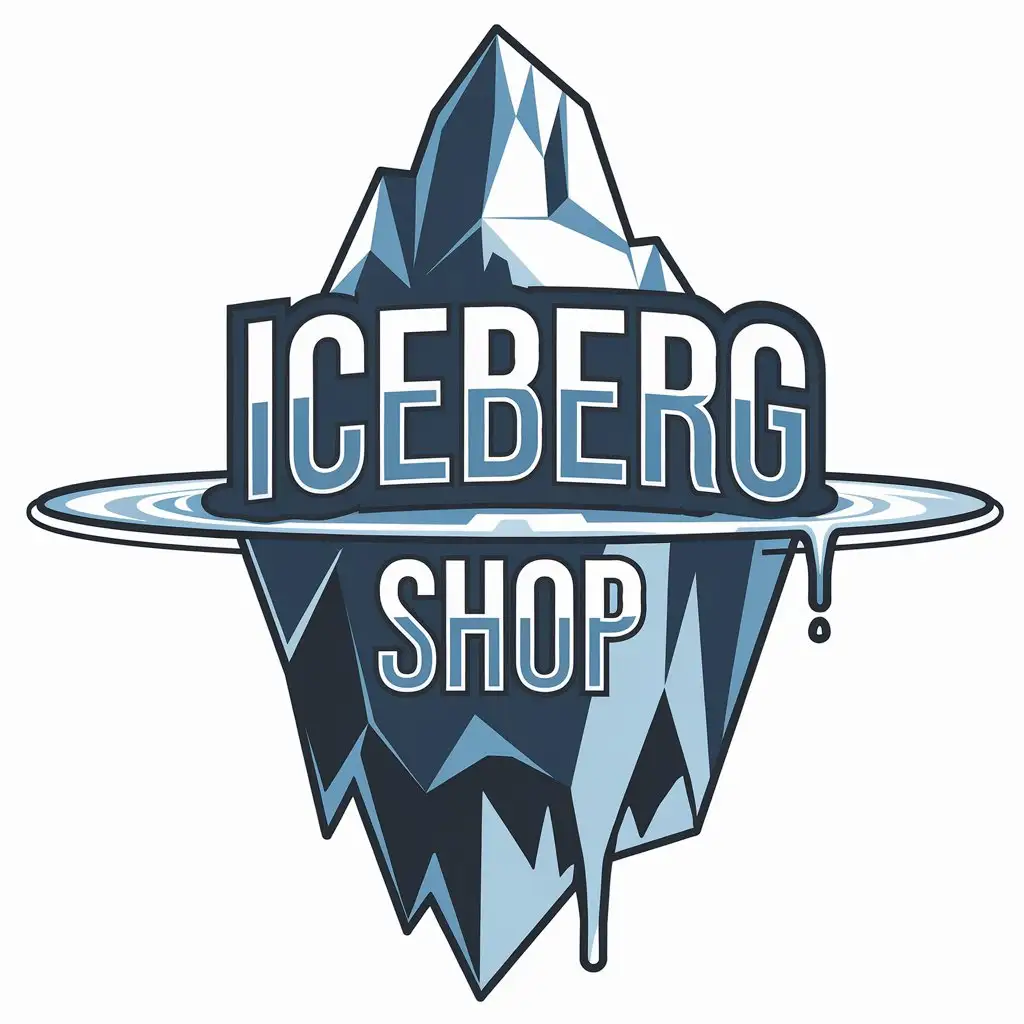 LOGO Design for Iceberg Shop Vector with Text and GIF Animation Support Bot Icon for Technology Industry