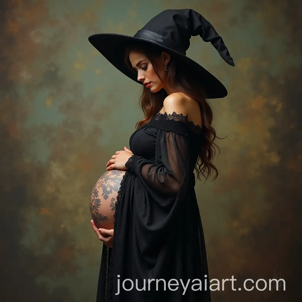 Pregnant-Witch-in-EnchantedPregnant-Witch-AI-Prompt-Forest-with-Magical-Aura