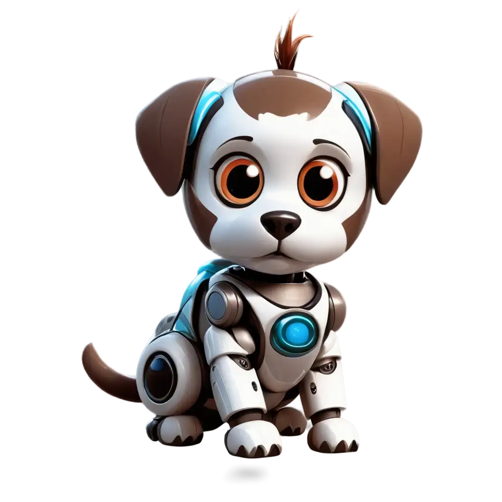 Cute Dog Roboter, cartoon style