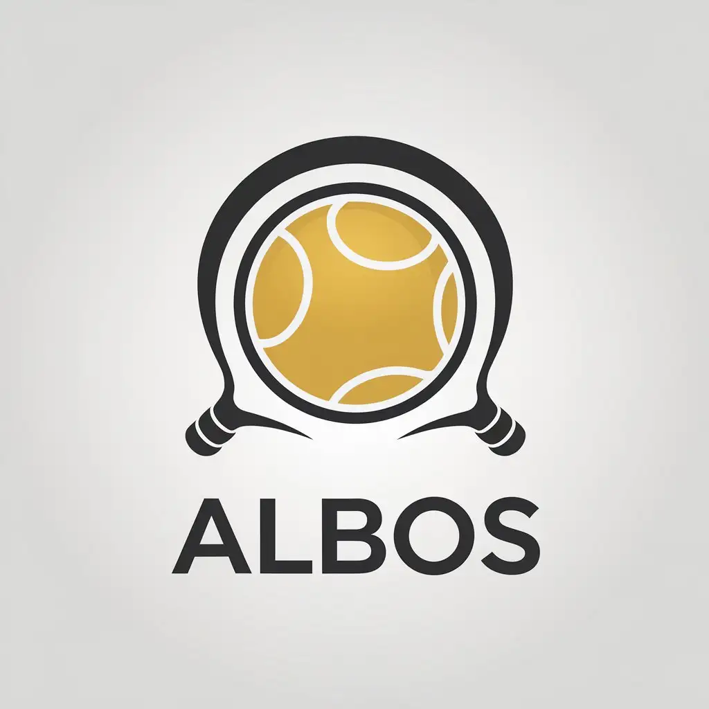 LOGO Design for Albos Vector Style with Padel Ball and Minimalist Aesthetic for Entertainment Industry