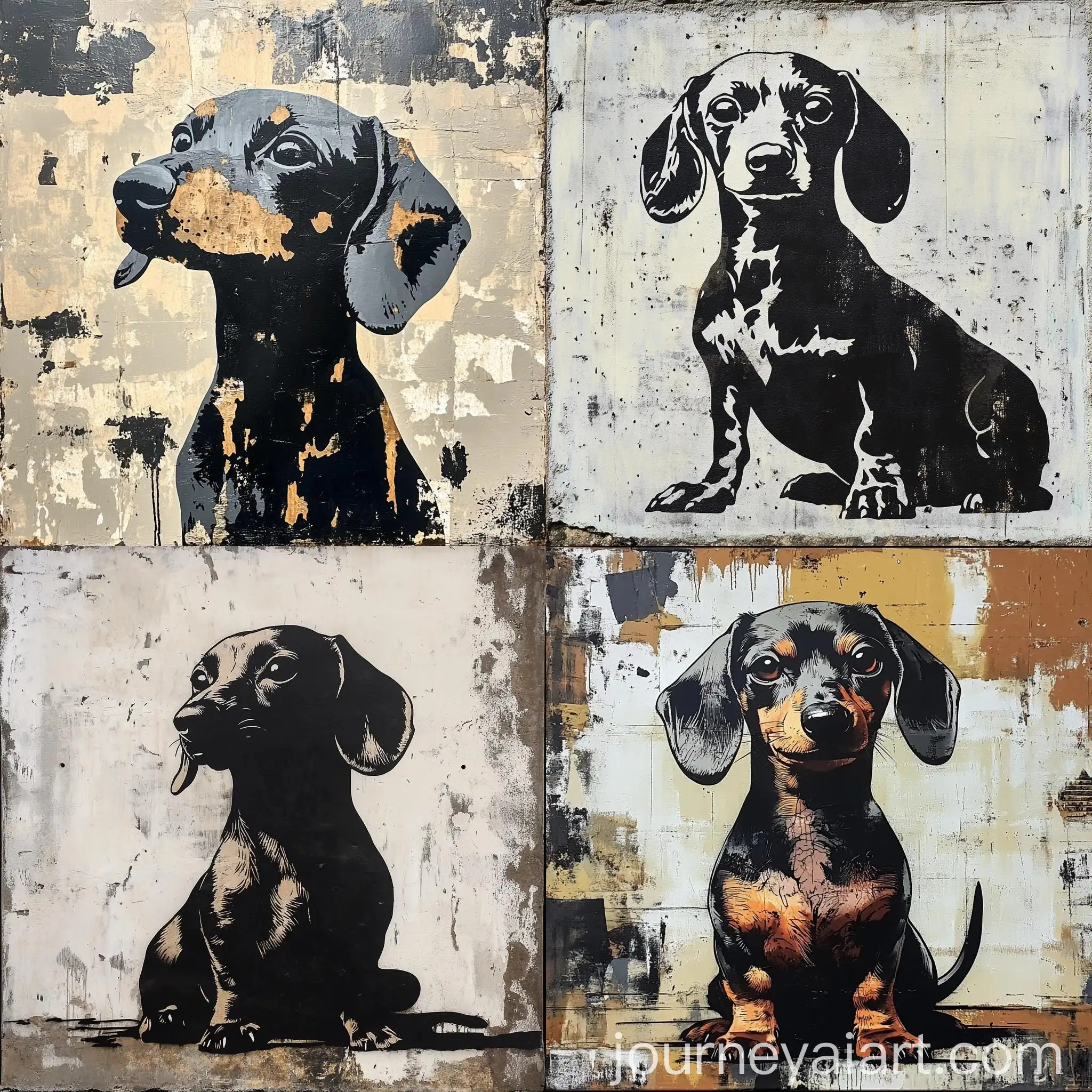 Banksy-Style-Dachshund-Artwork
