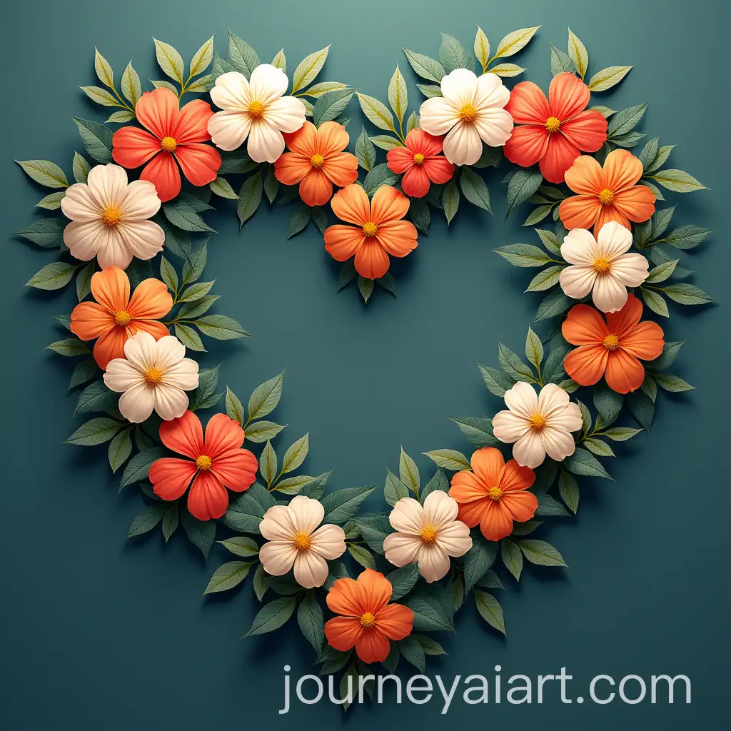 AI-Image-Prompt-ExpansionHeartShaped-Arrangement-of-Flowers-and-Leaves