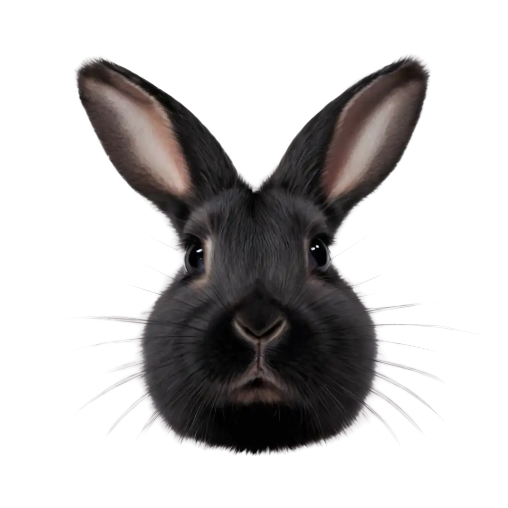 Black-Rabbit-Face-PNG-HighQuality-Transparent-Image-for-Versatile-Use