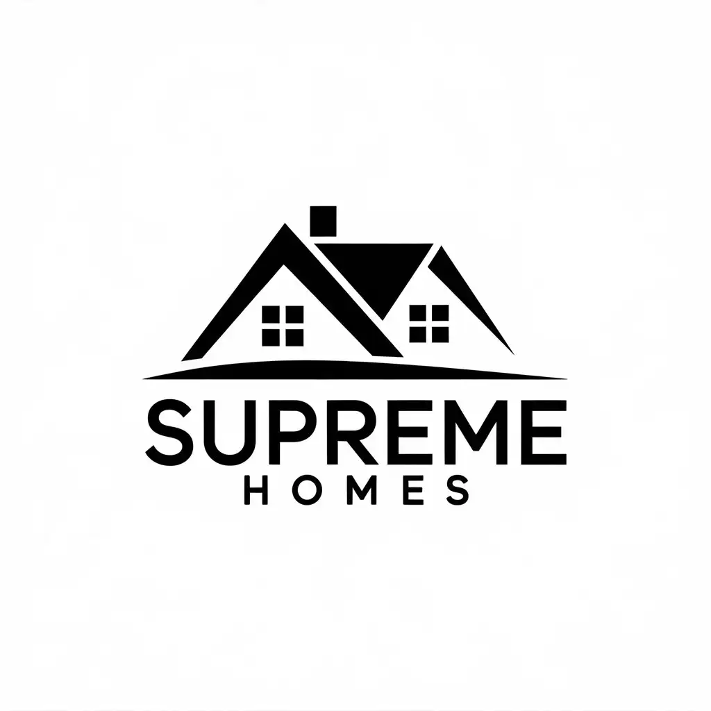 LOGO Design for Supreme Homes Real Estate with House Symbols and Moderate Style