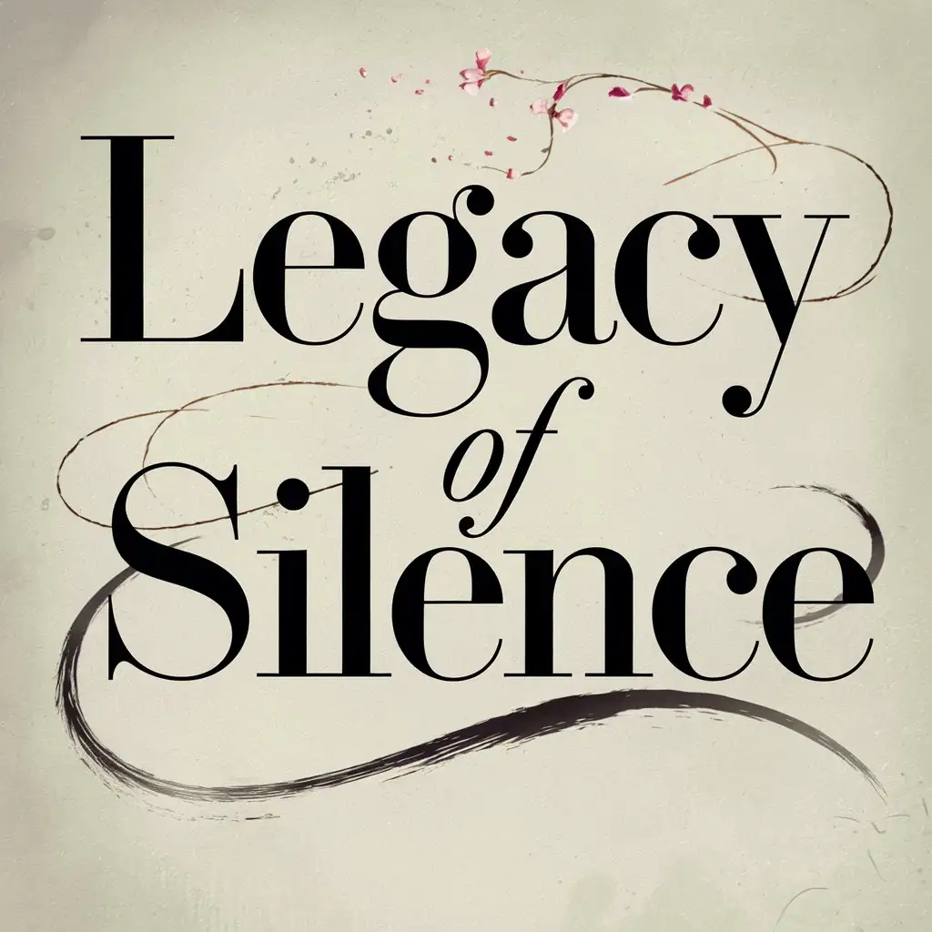 Elegant-Typeface-Design-with-Cherry-Blossom-and-Katana-Motif-for-Legacy-of-Silence