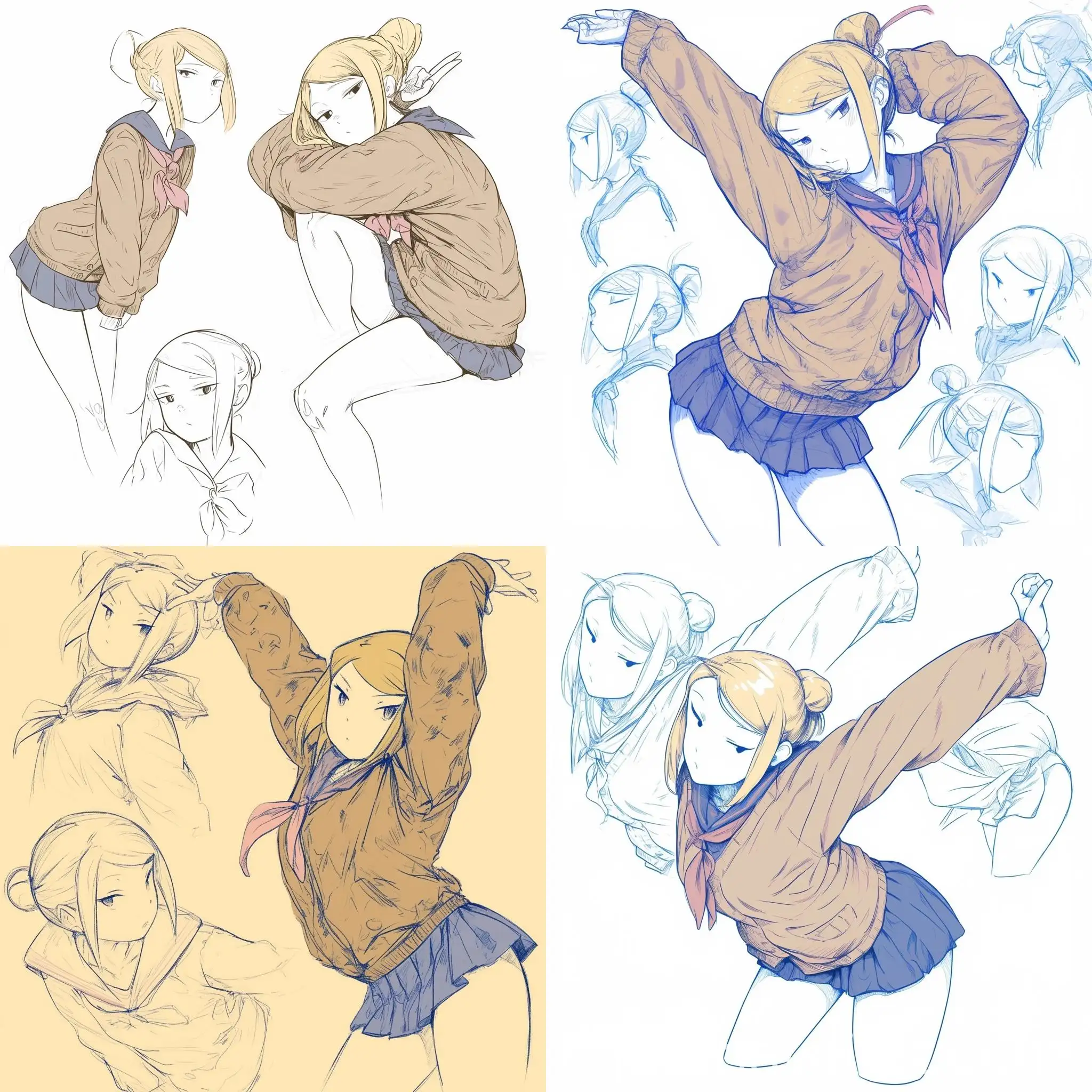 Dynamic-Manga-Girl-Pose-Reference-Sketch