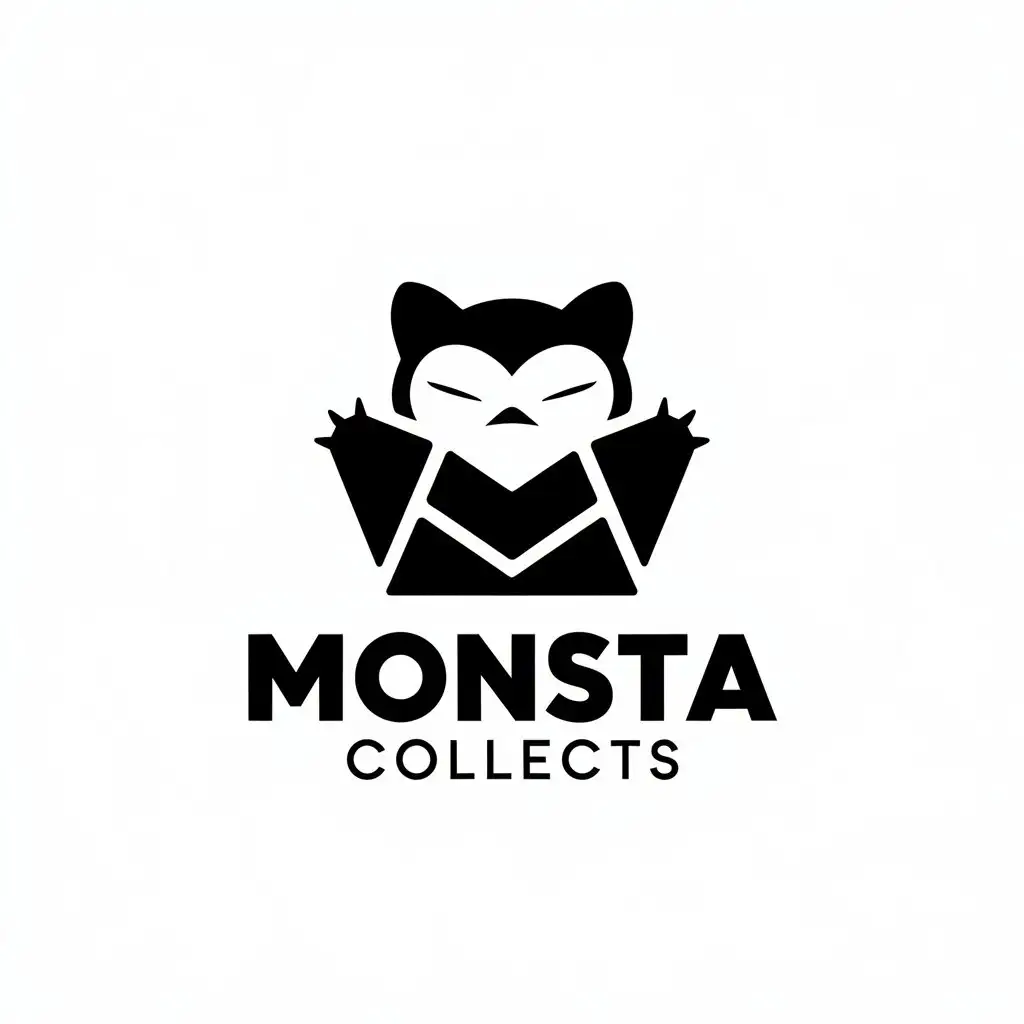 LOGO Design for MONSTA COLLECTS Minimalistic Letter M Snorlax Icon in Square Shape for Entertainment Industry