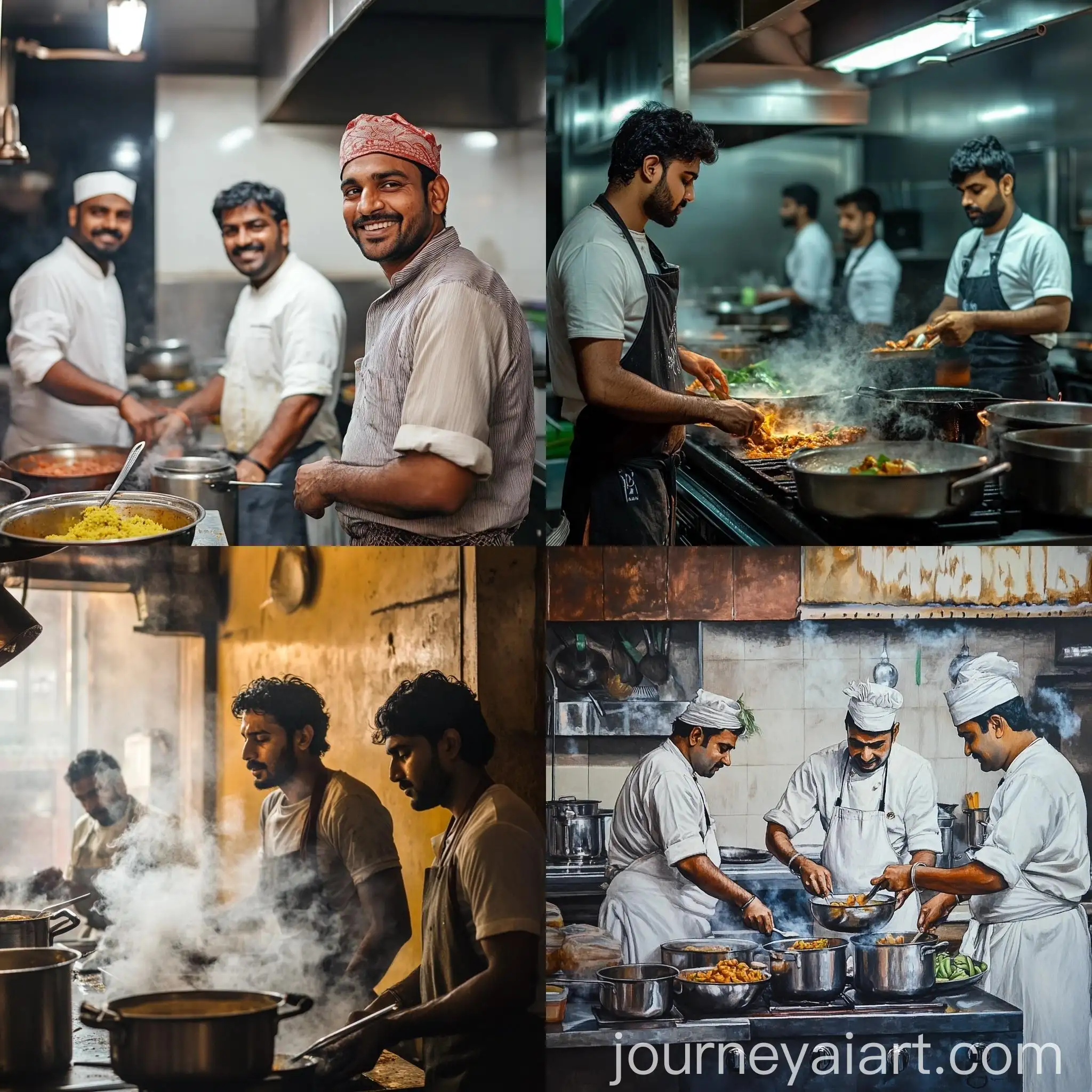 Indian-Team-Cooking-Together-in-Kitchen