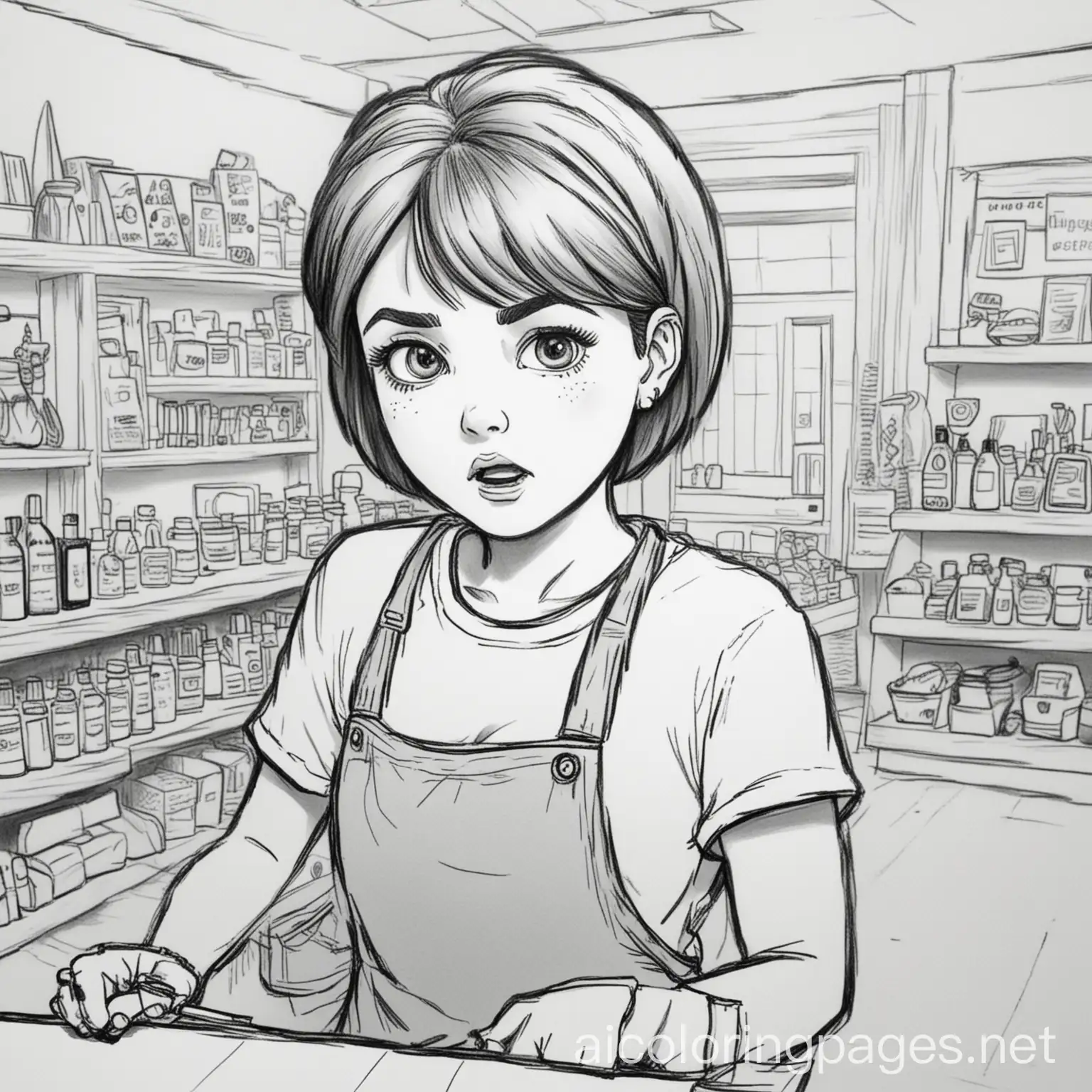 Angry-Customers-in-Retail-Store-with-Karen-Haircut-Coloring-Page