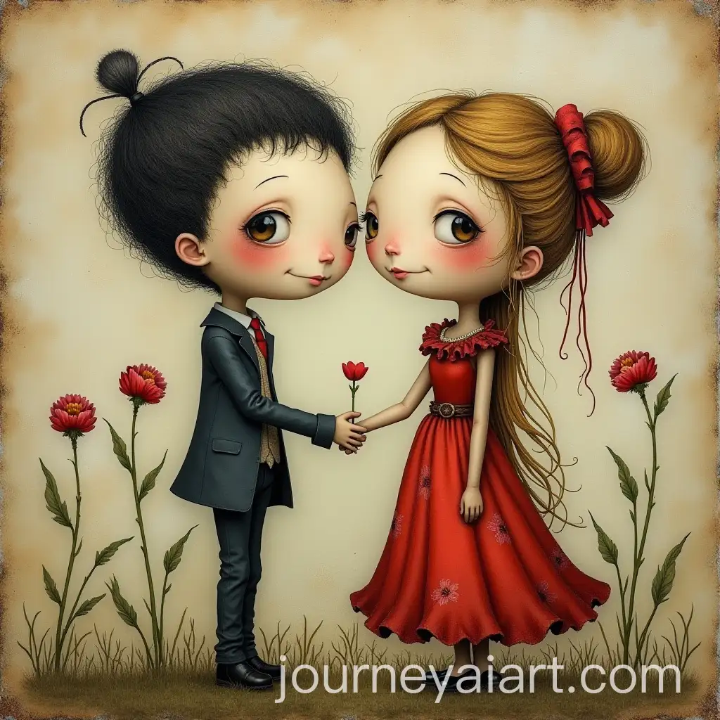 Cute-Mixed-Media-Gothic-Romance-Puppet-Art-in-the-Style-of-Gabriel-Pacheco-and-Michele-Mikesell