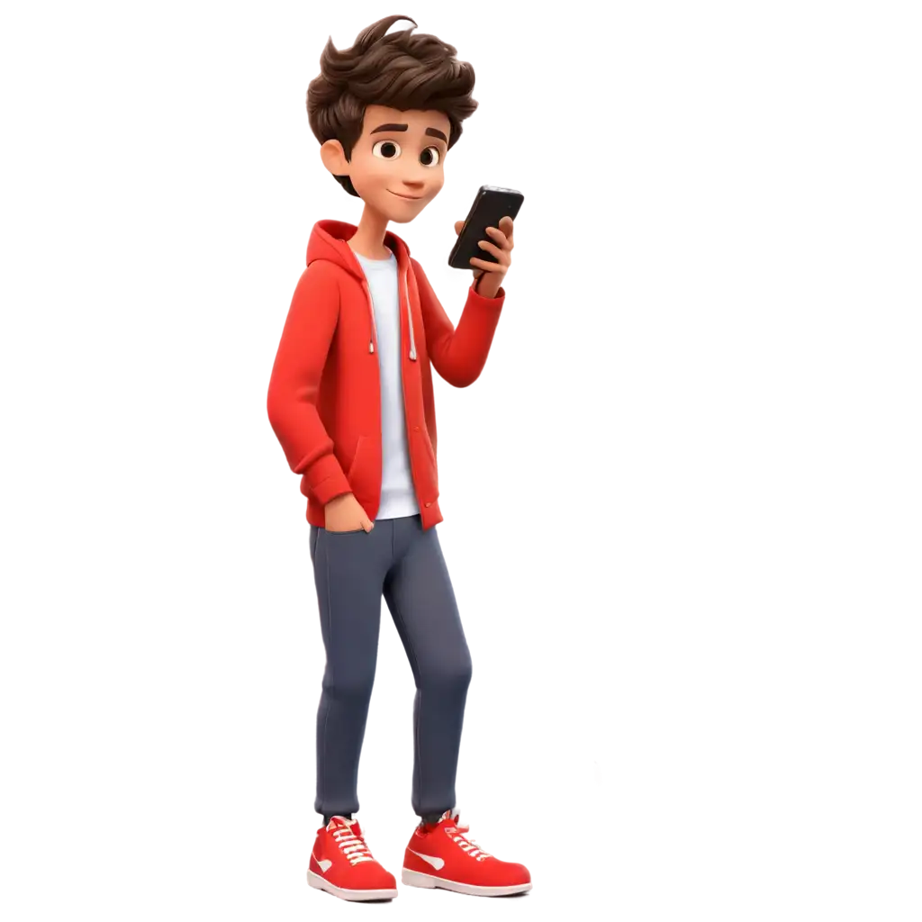 Cartoon-Boy-Sending-SMS-PNG-Image-for-Clear-and-Vibrant-Online-Presence