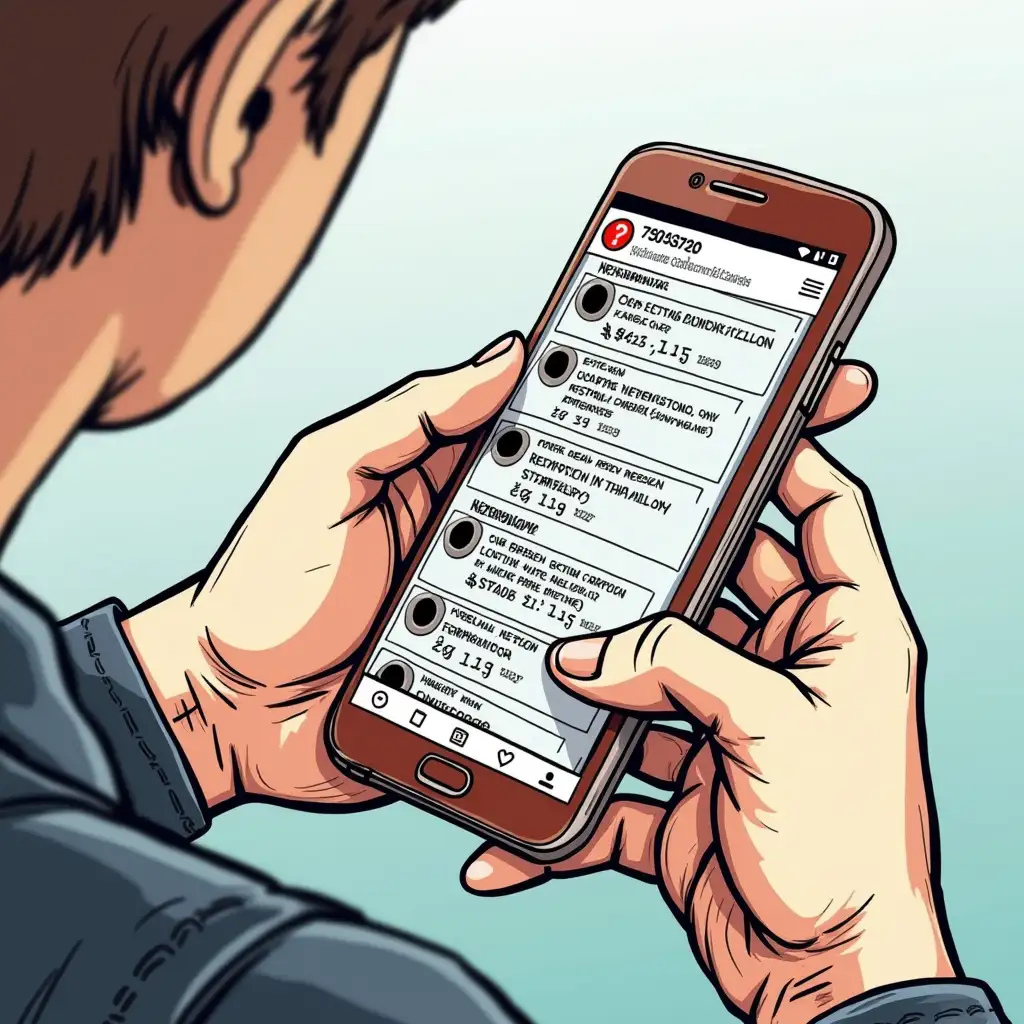 Person-Refreshing-Social-Media-on-Smartphone-in-Comic-Style