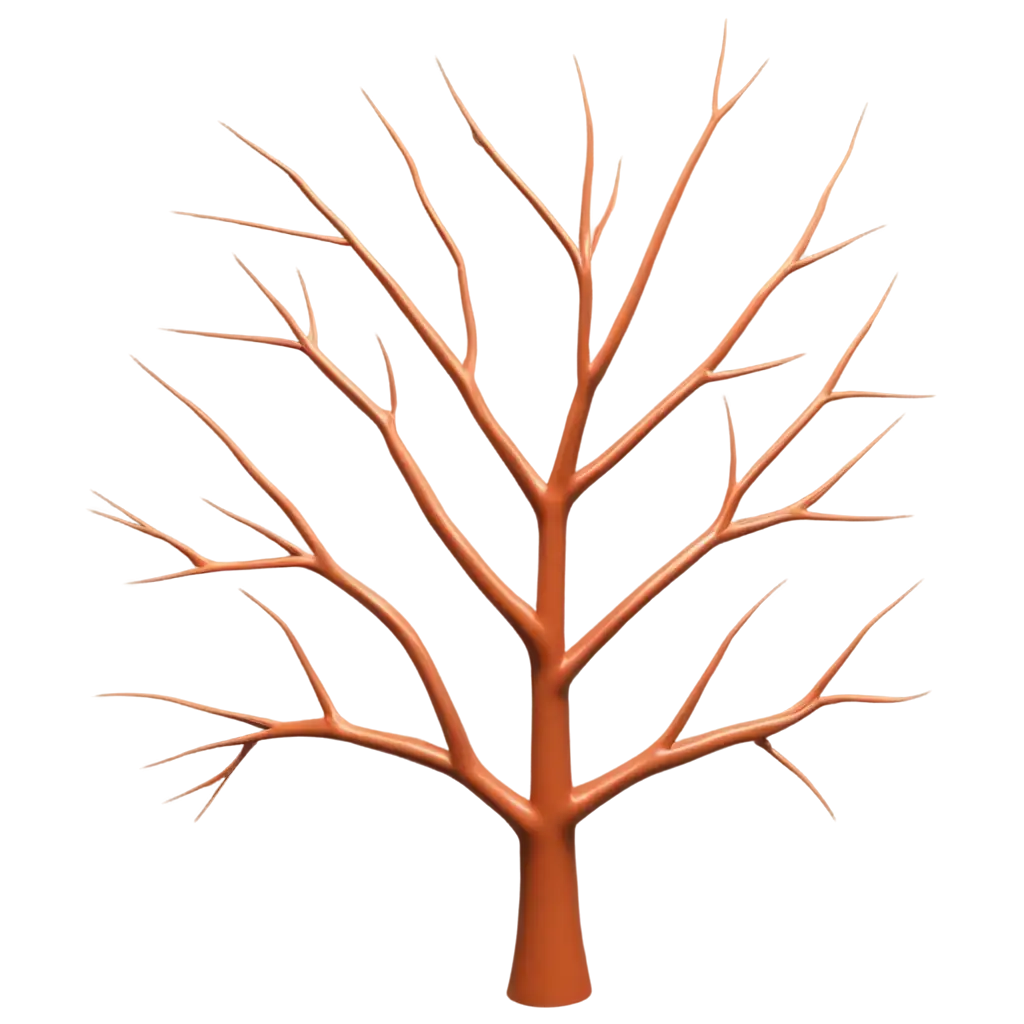 Colorful-3D-Tree-Design-PNG-A-Tree-with-28-Branches-and-No-Leaves