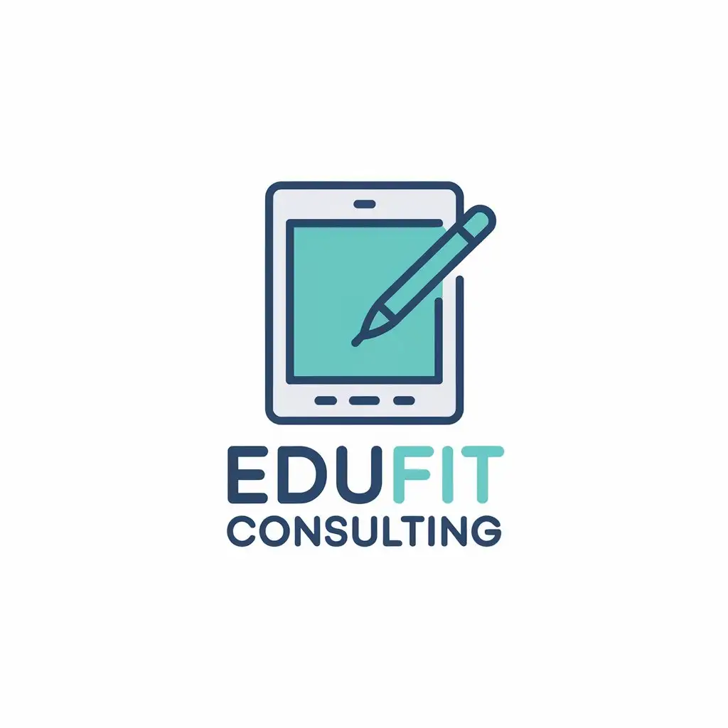 LOGO Design for EDUFIT Consulting Modern Tablet Symbol with Clear Background for Education Industry