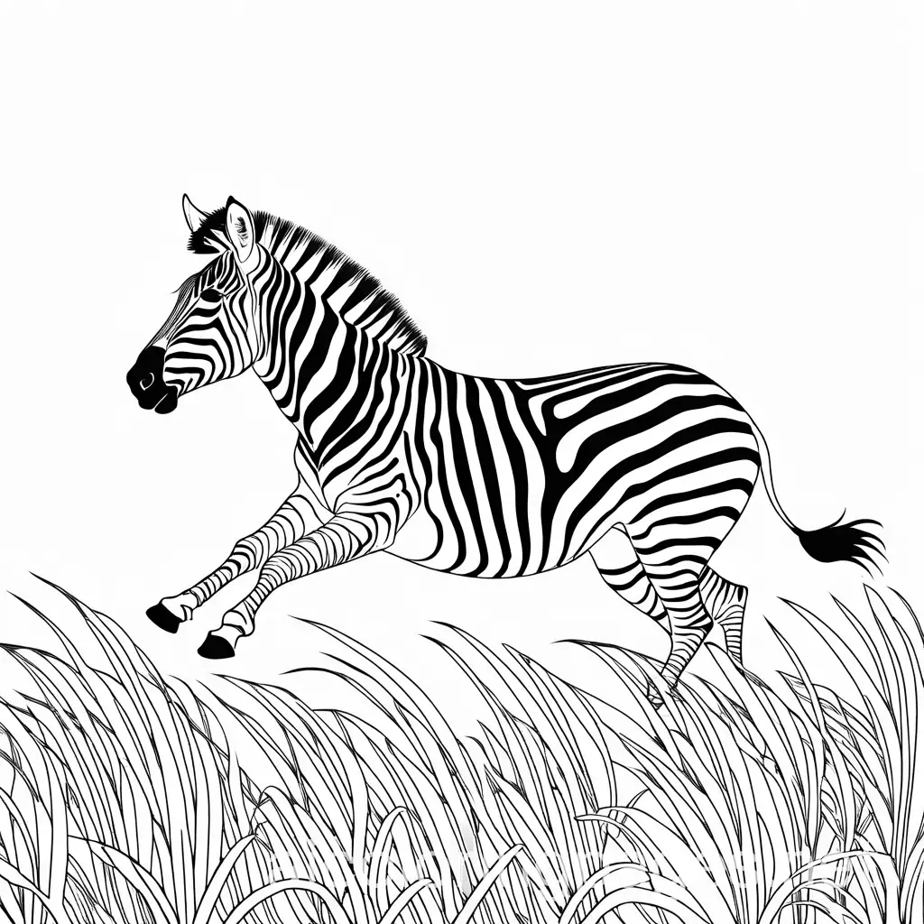 Zebra-Running-Across-a-Field-Coloring-Page