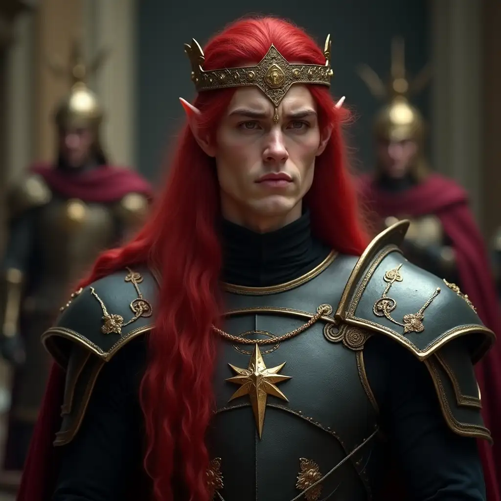 Fantasy Male Blood Elf Prince in Regal Armor