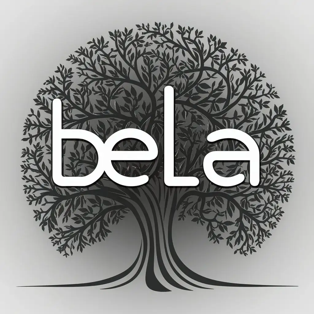 LOGO Design for Bela Tree Cosmetic Theme with Vector Graphics and Clear Background