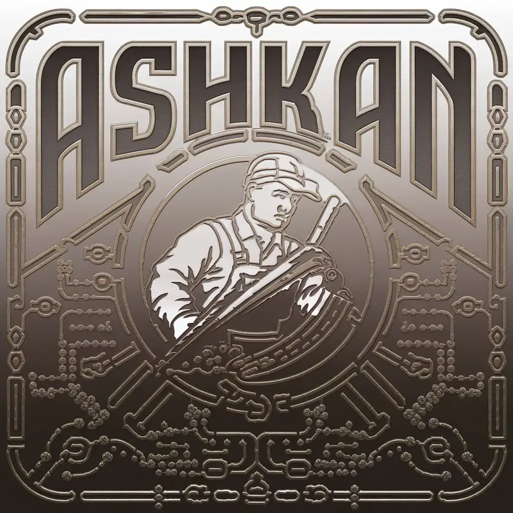 LOGO Design for Ashkan Vector with Man Installing Plumbing Heating and Split System Theme