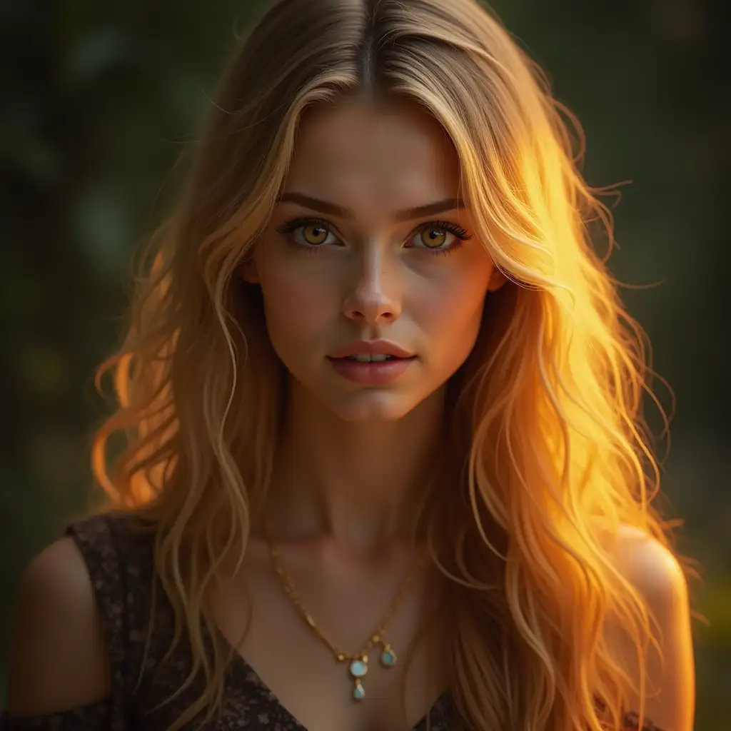 Portrait-of-a-Pretty-Young-Female-Sorceress-with-Golden-Hair-and-Luminous-Eyes