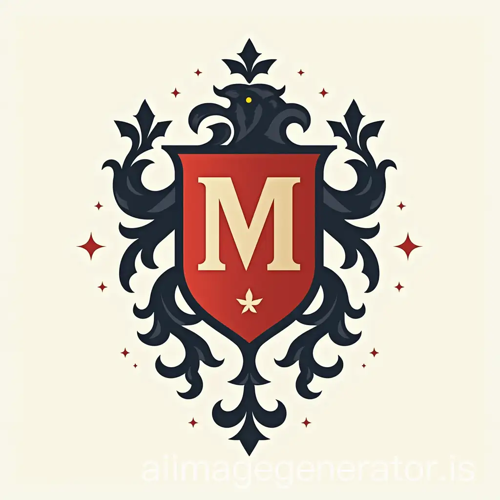 Modern-Heraldic-Coat-of-Arms-with-Initials-MLM