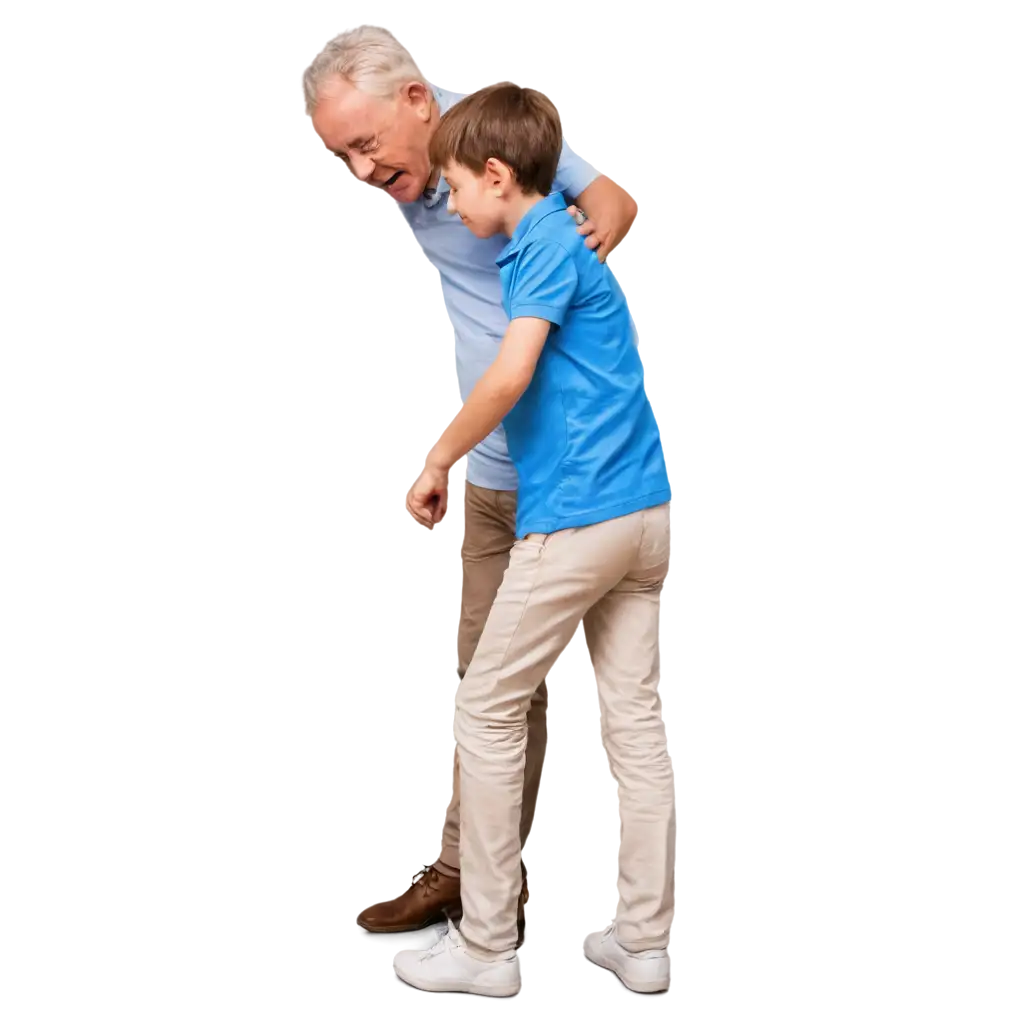 Heartwarming-PNG-Image-of-a-Boy-in-a-Blue-Shirt-Hugging-His-Grandfather