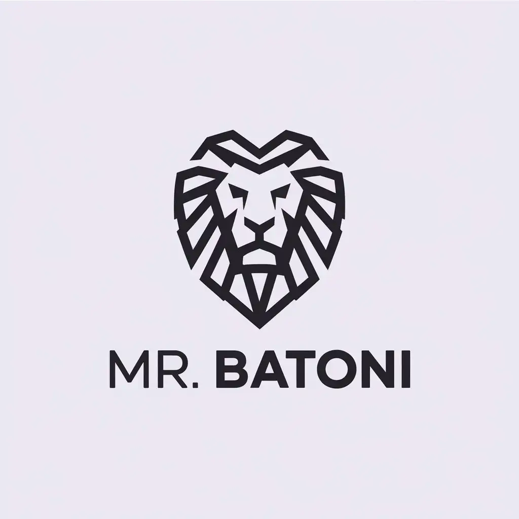 LOGO Design for Mr Batoni Minimalistic Lion Symbol for Technology Industry