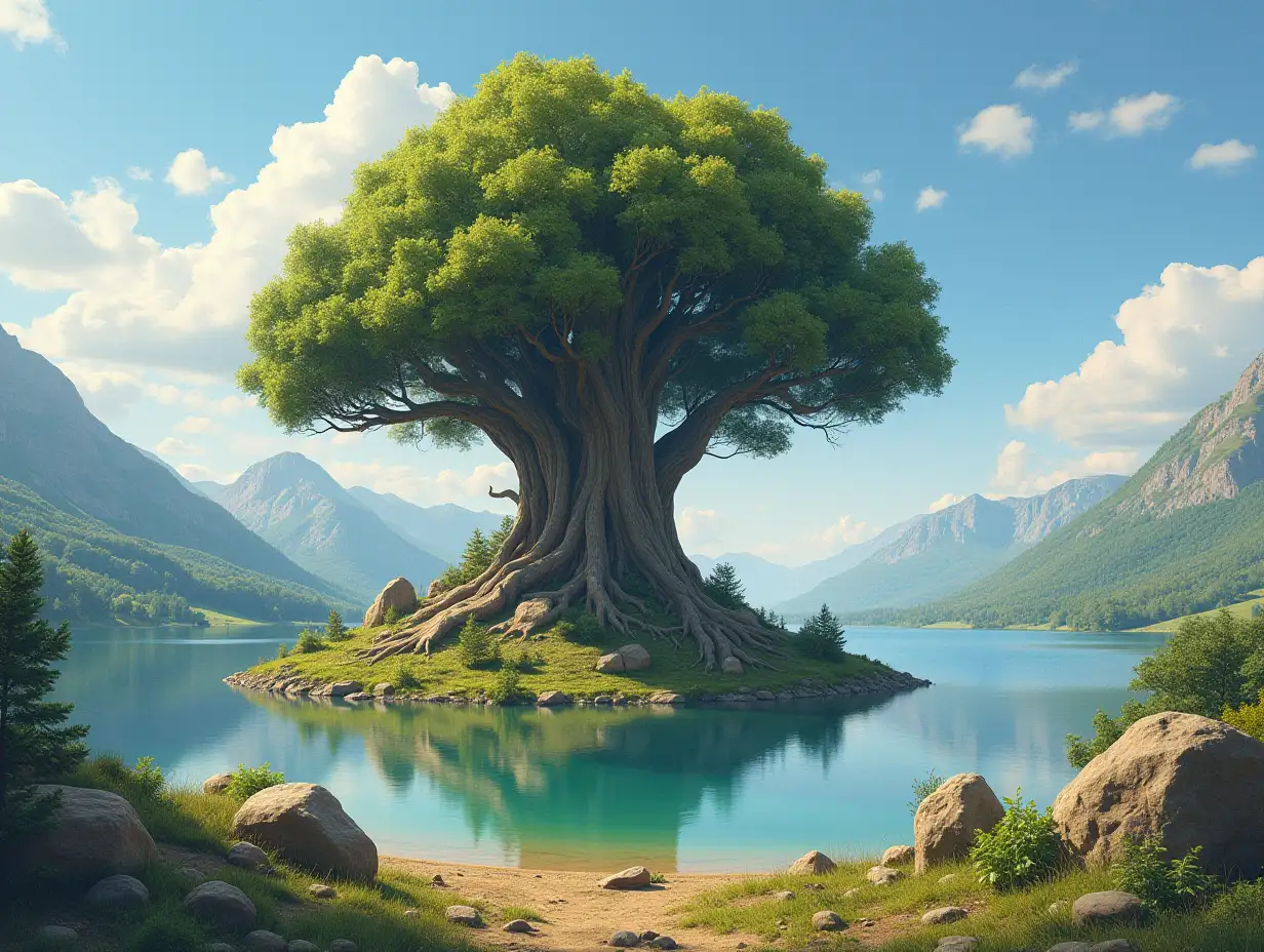 Building treeHead with lake