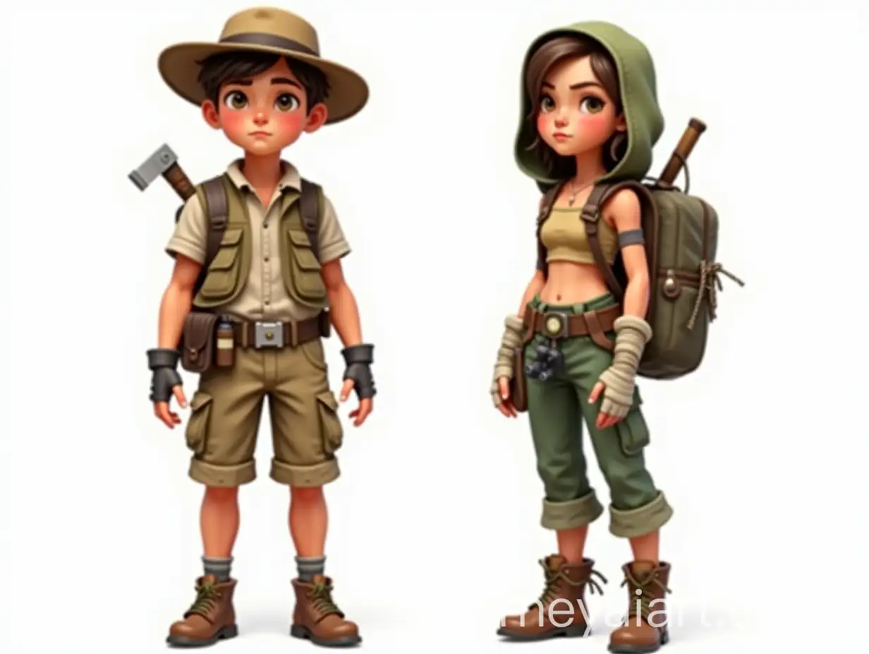 Young-AdventCharacter-Design-Expansionurous-Jungle-Explorer-Boy-and-Girl-Character-Designs