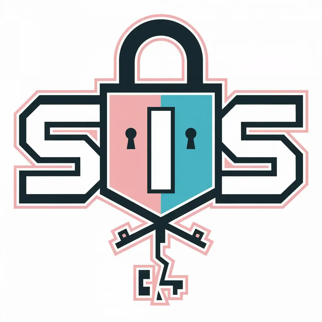 LOGO Design for SIS Pink Purple Padlock and Key Symbol for NFL Team