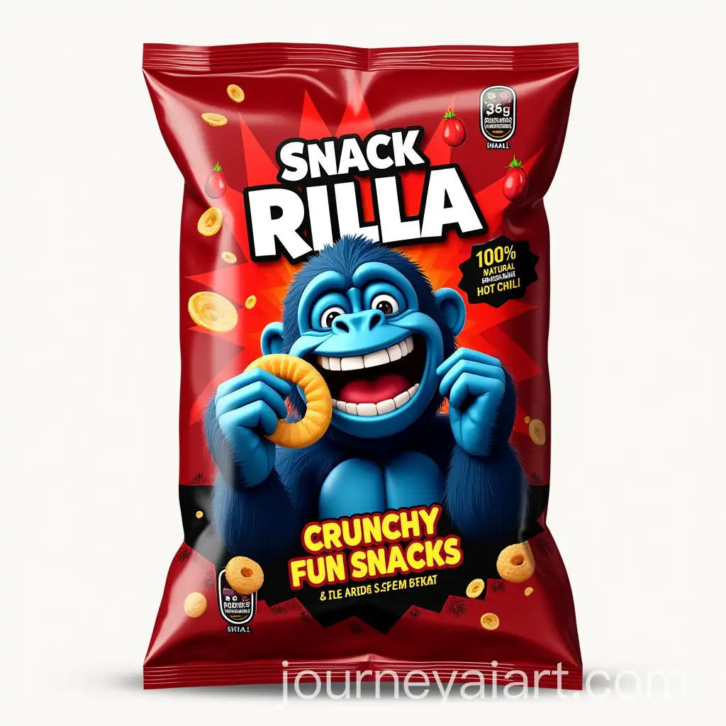 Vibrant-Snack-Rilla-Puffed-Corn-Chips-Packaging-Design-with-Playful-Gorilla-Character