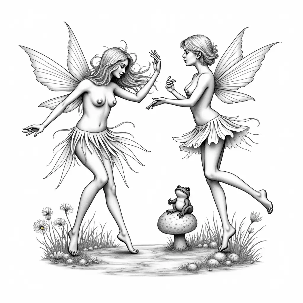 Sensual-Fairies-Dancing-in-Nature-with-Flowers-and-Mushrooms