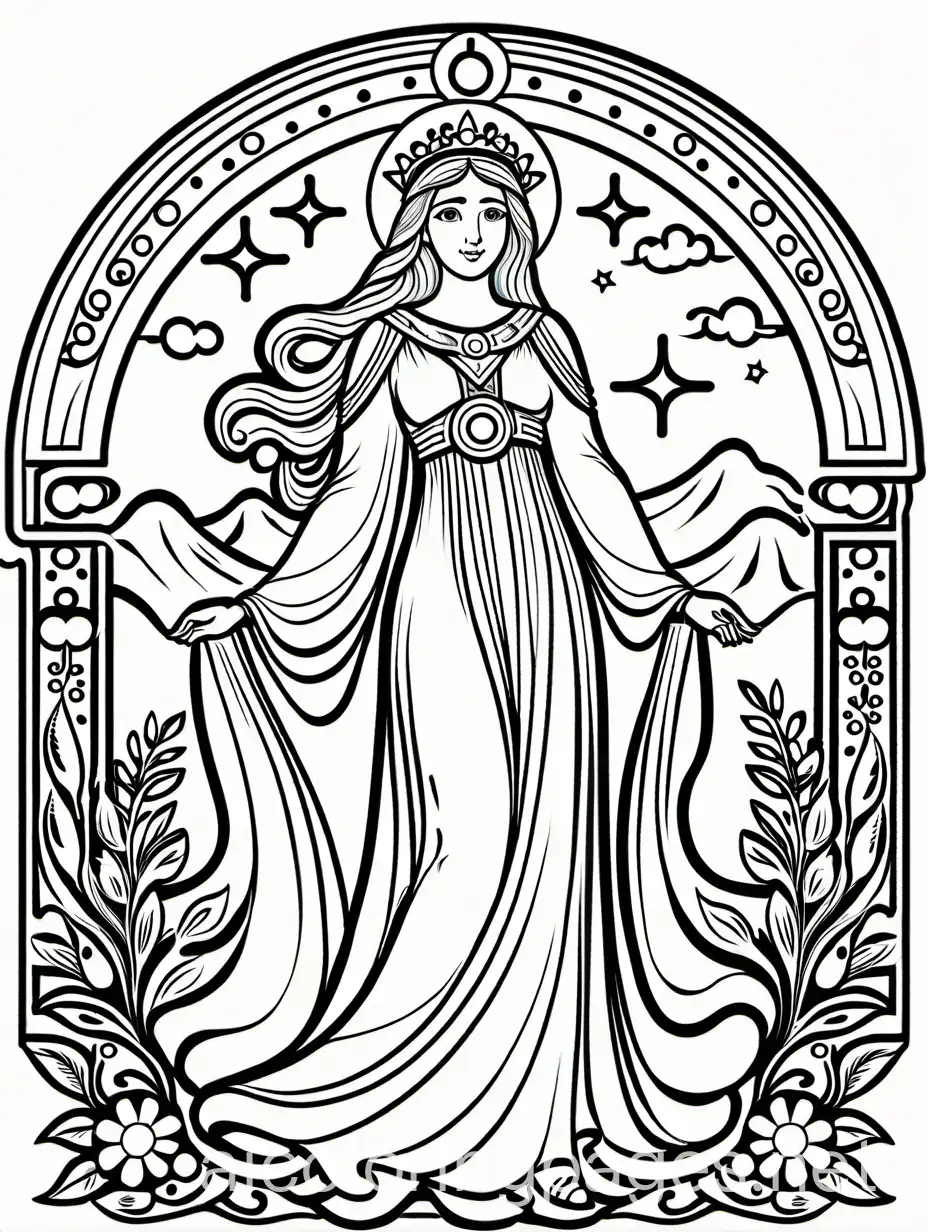 Virgo-Coloring-Page-with-Ample-White-Space-for-Easy-Coloring