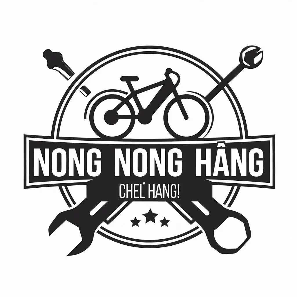 LOGO-Design-for-Electric-Bike-Repair-NONG-NONG-CHE-HANG-with-Electric-Bicycle-Motorcycle-and-Tools-Theme