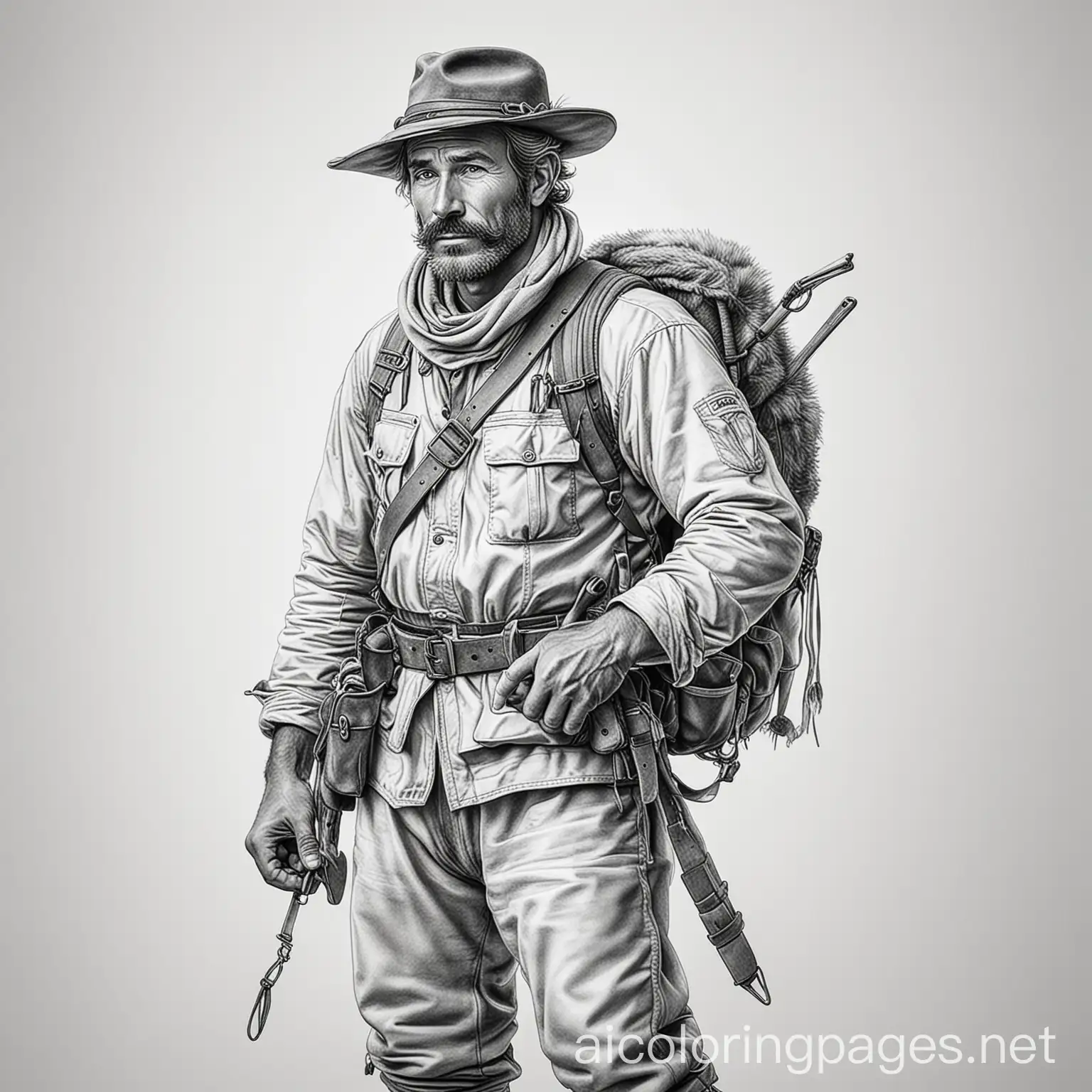 French-Mountain-Trapper-Coloring-Page