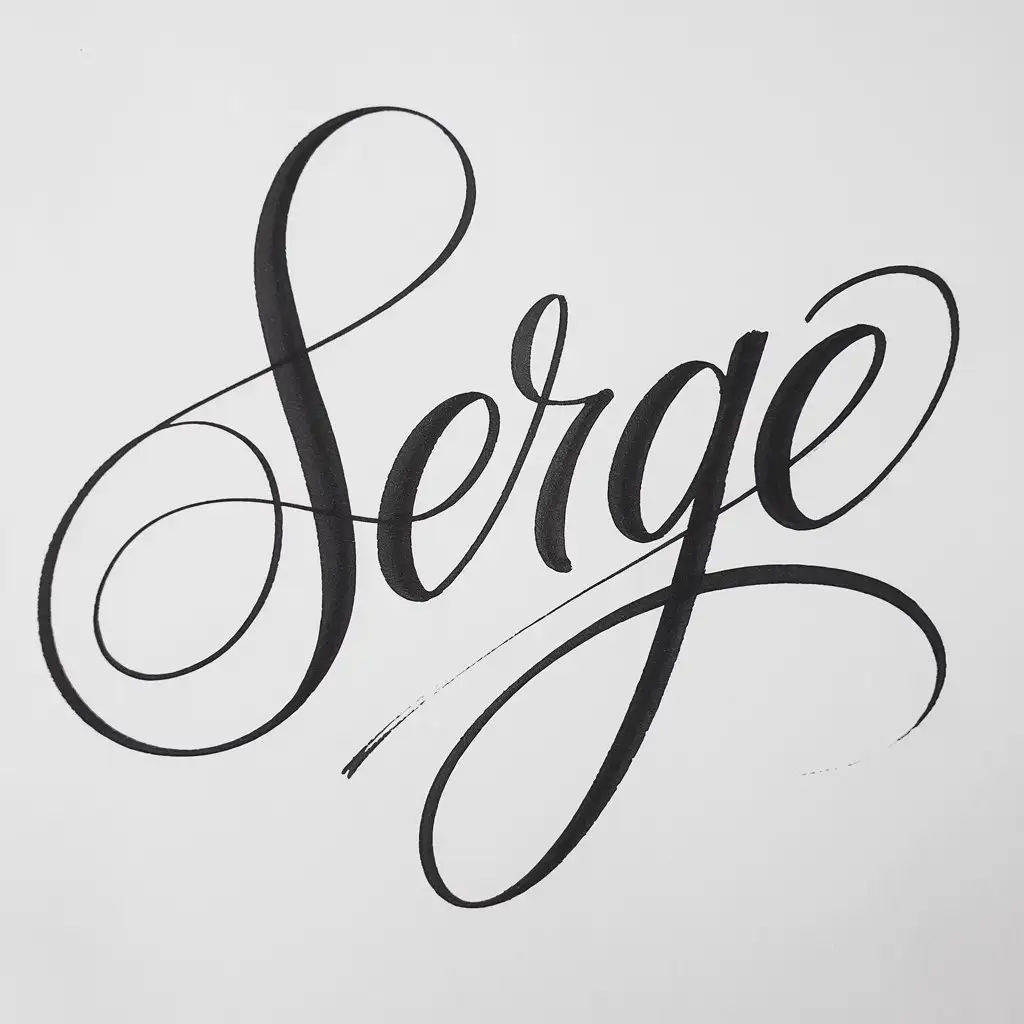 "serge" name in calligraphi 
