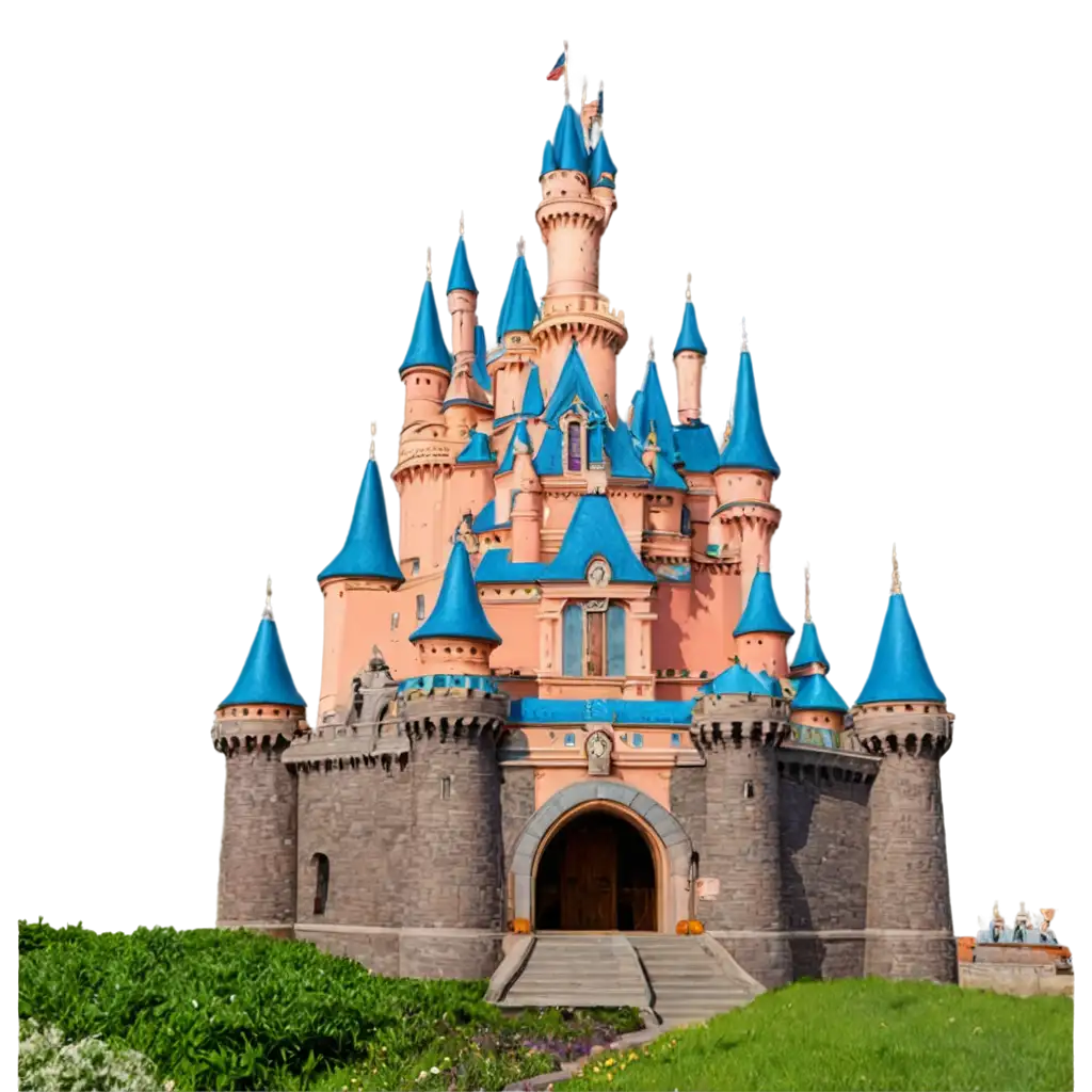 disney castle in colourful which include different colour in it