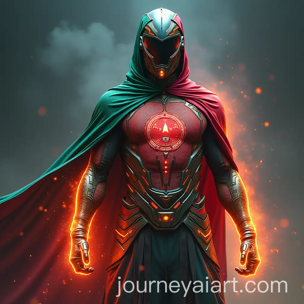 Afghanistan-Superhero-in-Majestic-HighTech-Costume-with-Energy-Effects