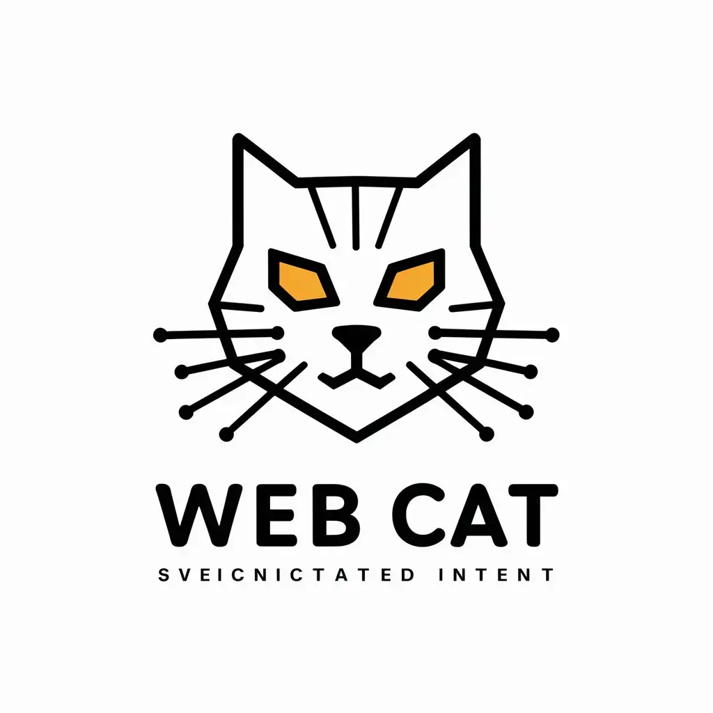 a vector logo design,with the text "Web Cat", main symbol:digital cat,Moderate,be used in Internet industry,clear background